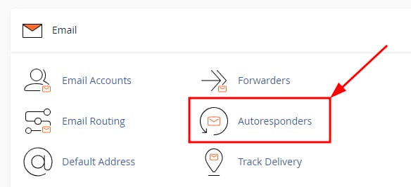 cPanel Email section with the Autoresponders option highlighted