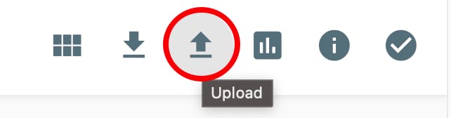 Hostinger file manager toolbar with the Upload button highlighted