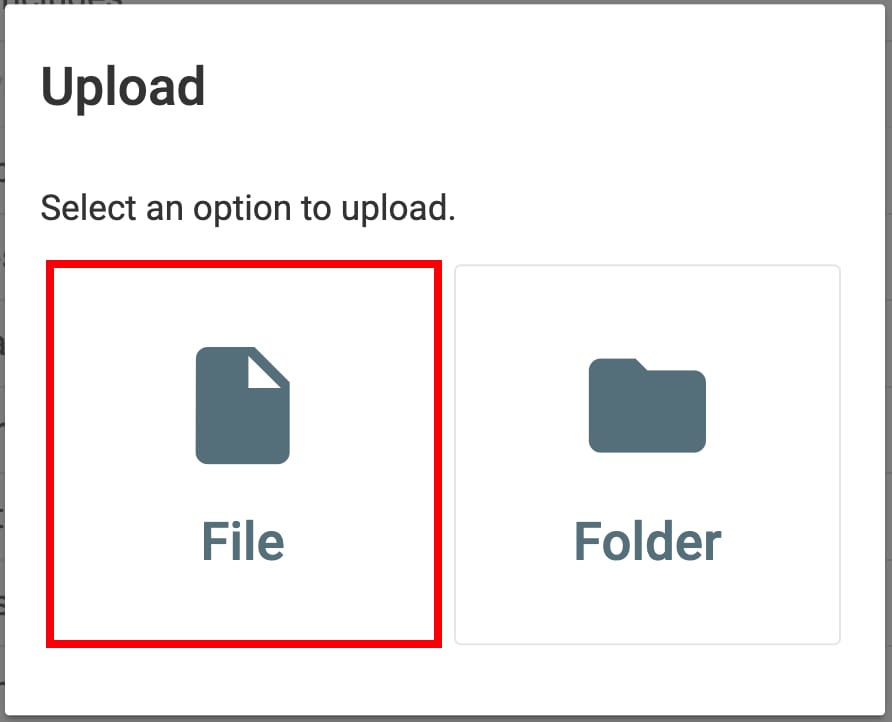 Hostinger File upload option highlighted in upload dialog