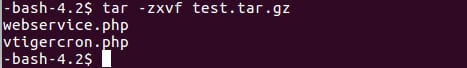 Hostinger SSH terminal showing tar extraction command and extracted PHP files