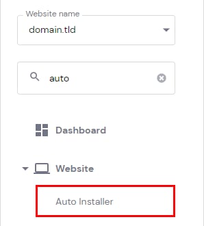 Hostinger website sidebar with the Auto Installer menu item highlighted
