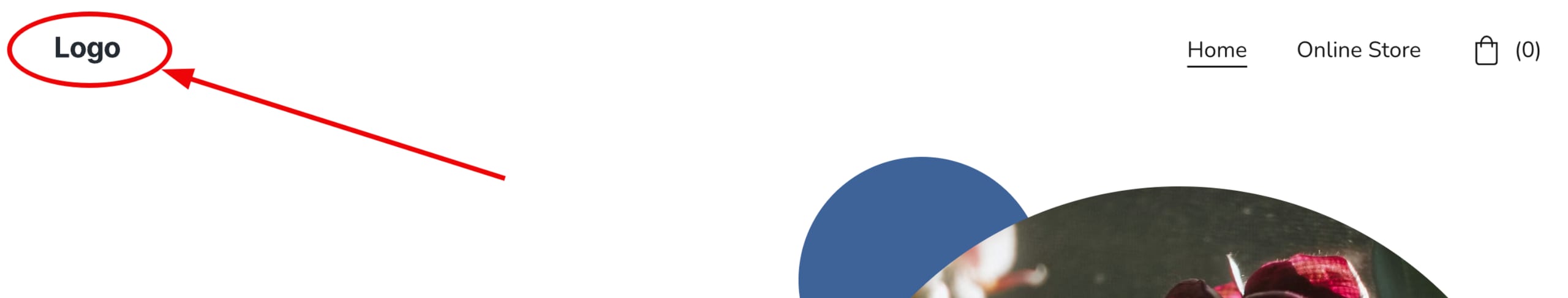 Website builder logo area in the top-left header